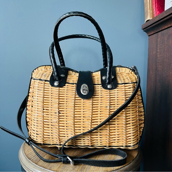 Patricia Nash Bags Patricia Nash Lucena Rattan Wicker Satchel Bag